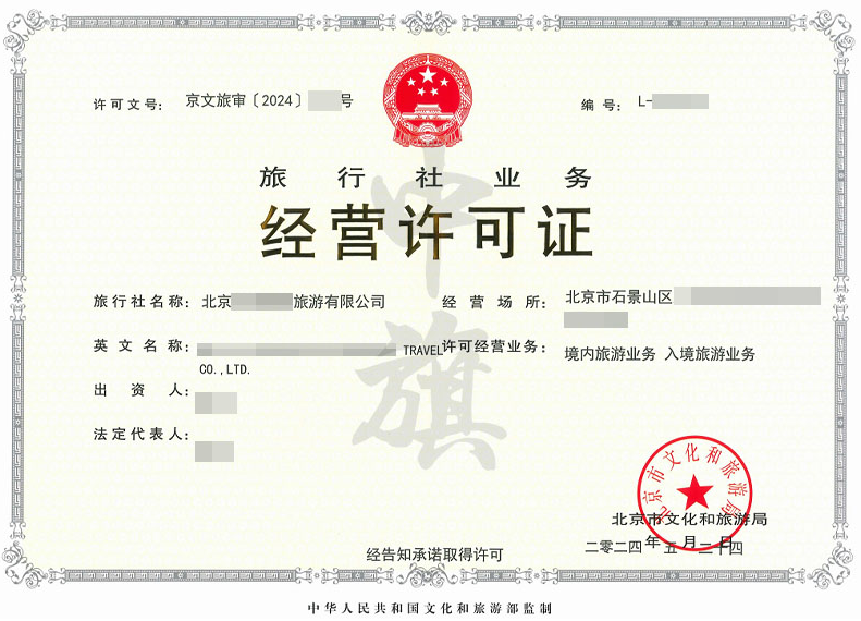 2024年5月28日新下旅行社业务经营许可证