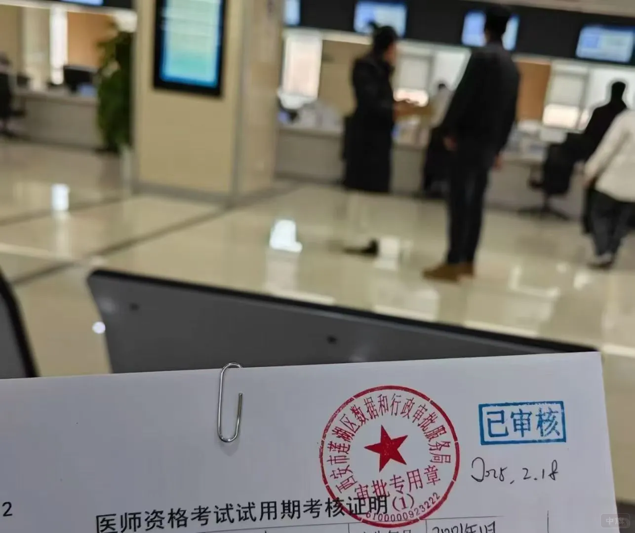 医师资格考试试用期考核证明