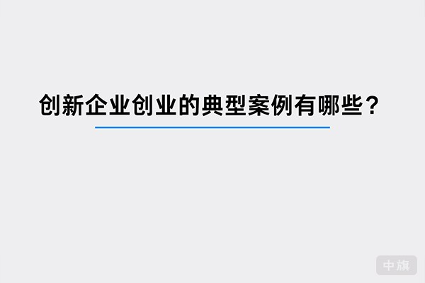创新企业创业的典型案例