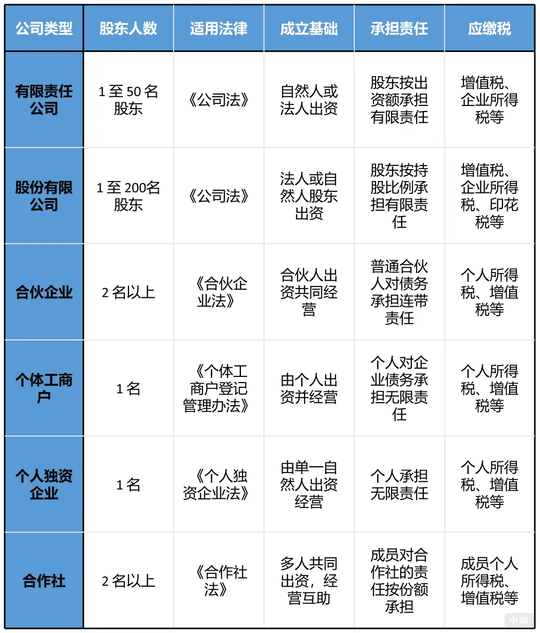 现在的企业类型