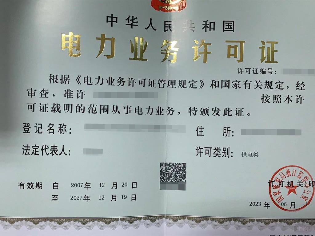 某电力业务许可证 某电力业务许可证