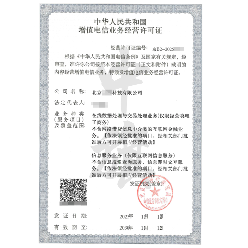 增值电信业务经营许可证ICP+EDI（2025年11月12日）