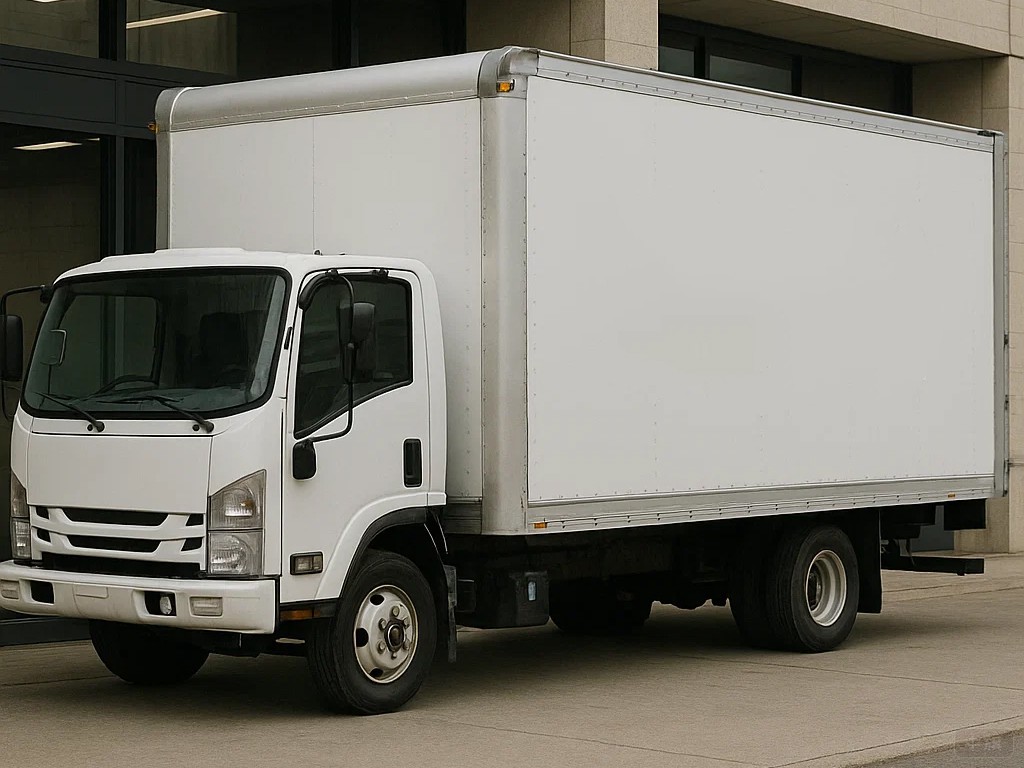 正在等待装货的小货车