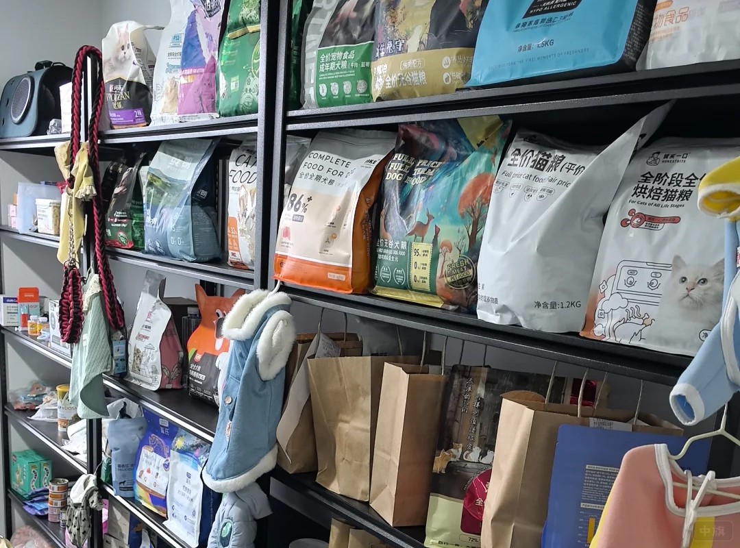 货架上挂的还有宠物衣服