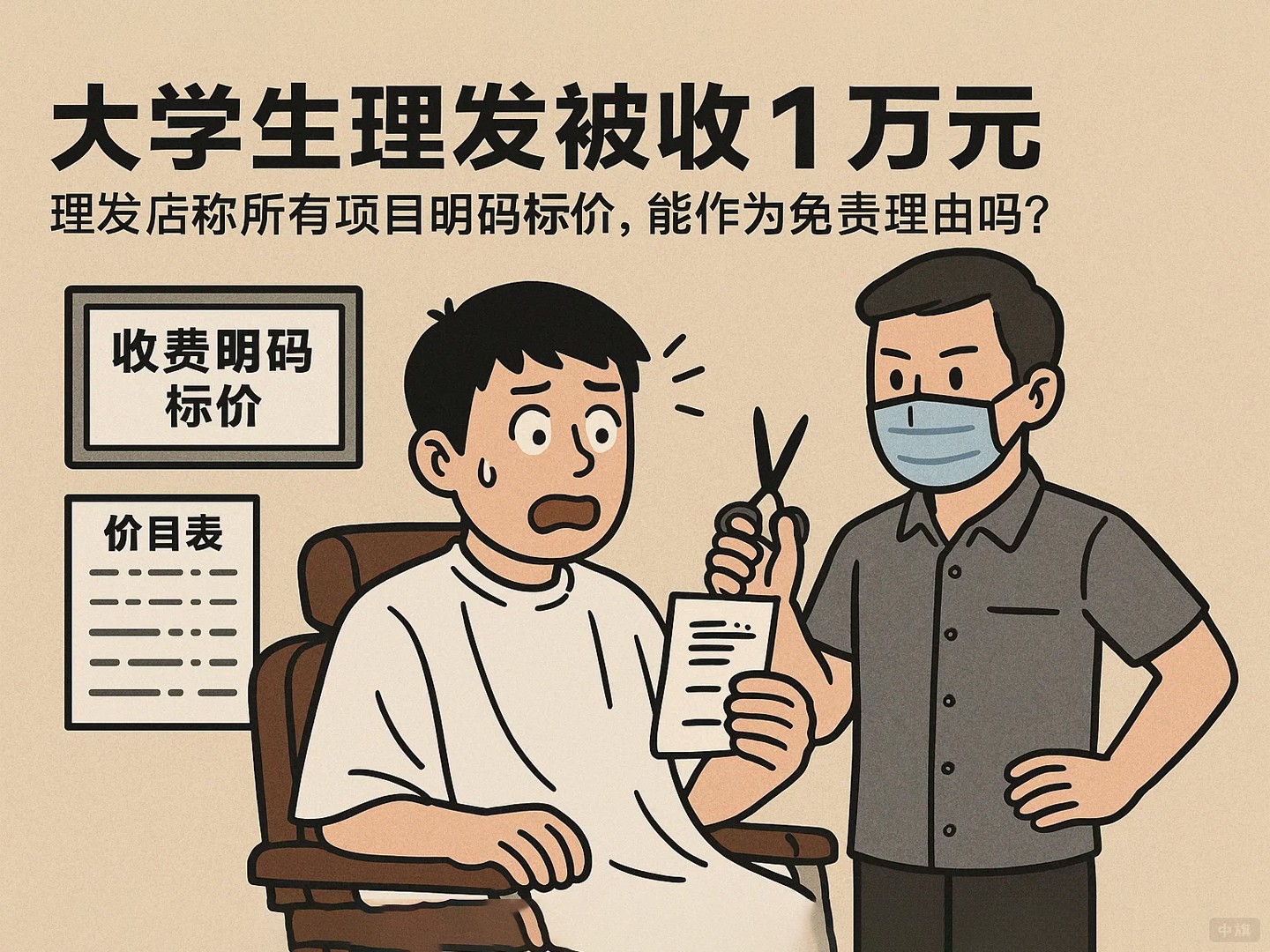 大学生理发被收1万元