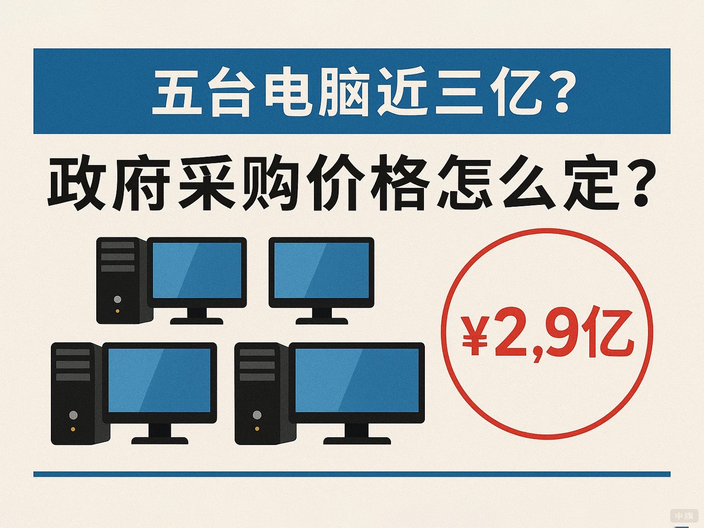 五台电脑2.95亿?政府采购价格怎么定? 五台电脑2.95亿?政府采购价格怎么定?