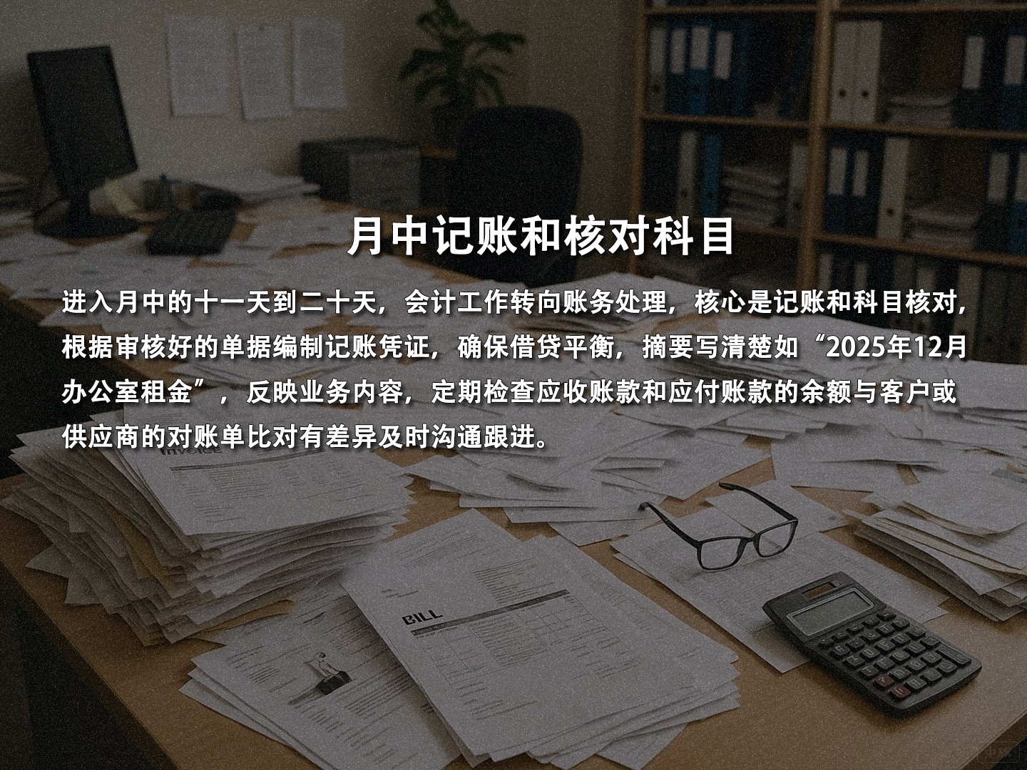 月中记账和核对科目 月中记账和核对科目