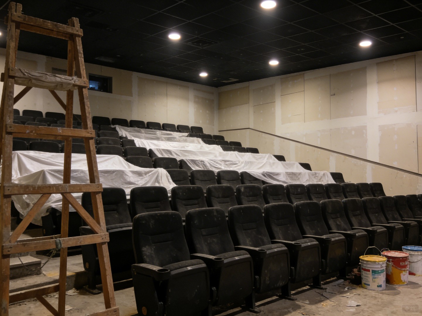 还在装修中的电影院