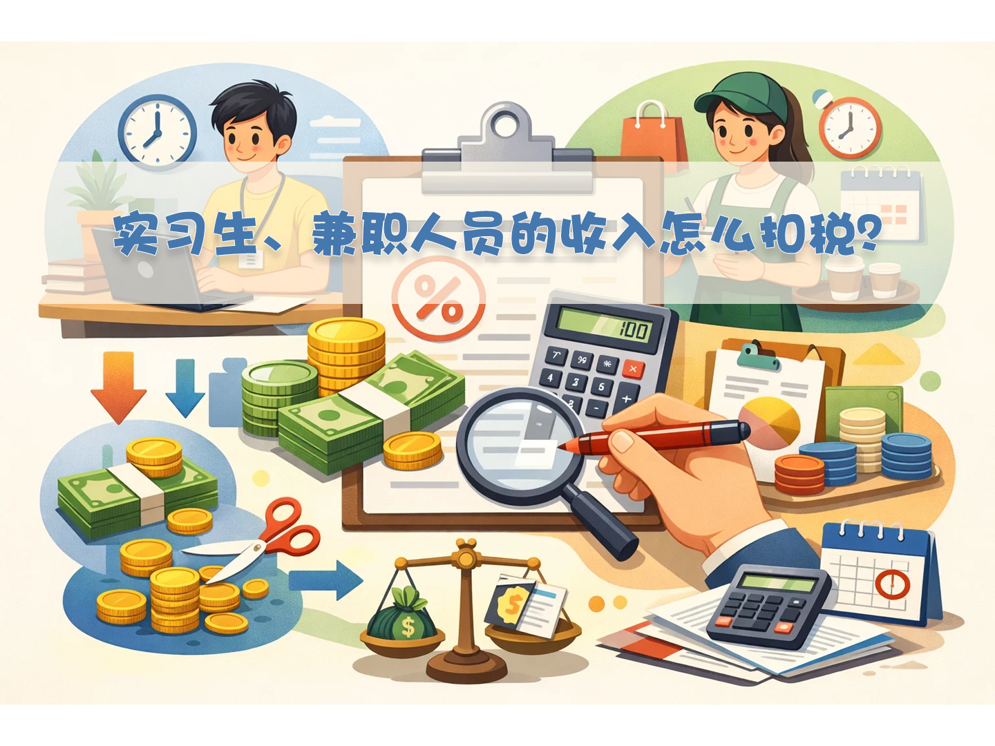 实习生、兼职人员的收入怎么扣税？
