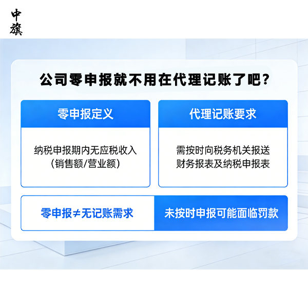 公司零申报就不用在代理记账了吧？