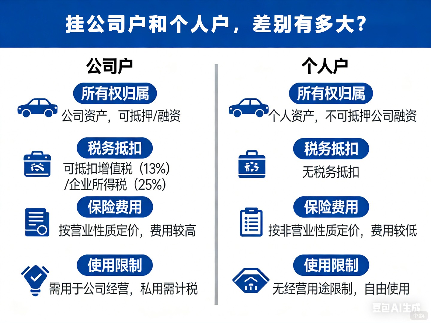 挂公司户和个人户，差别有多大？