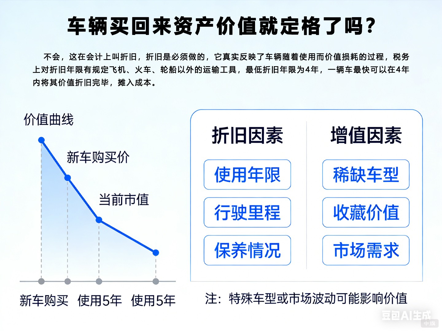 车辆买回来资产价值就定格了吗？