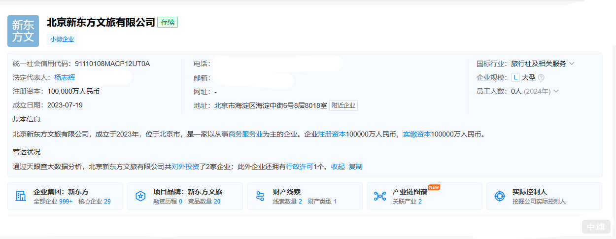 北京新东方文旅有限公司 北京新东方文旅有限公司