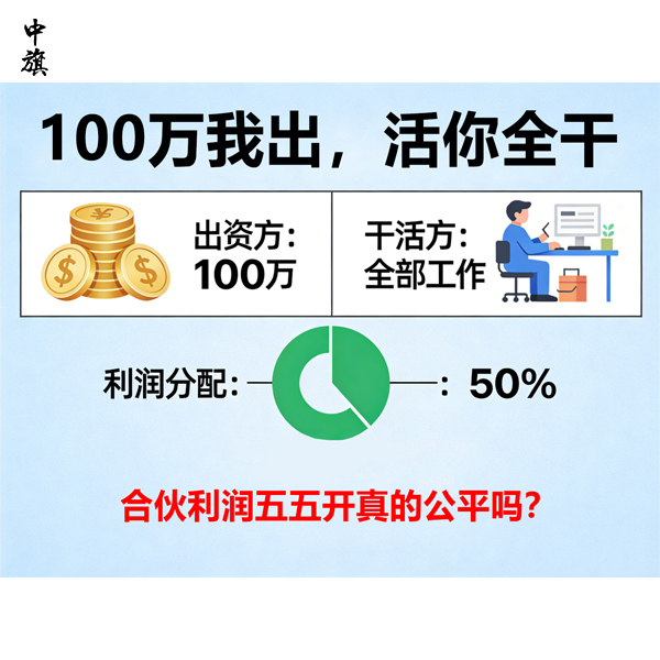 100万我出，活你全干，合伙利润五五开真的公平吗？