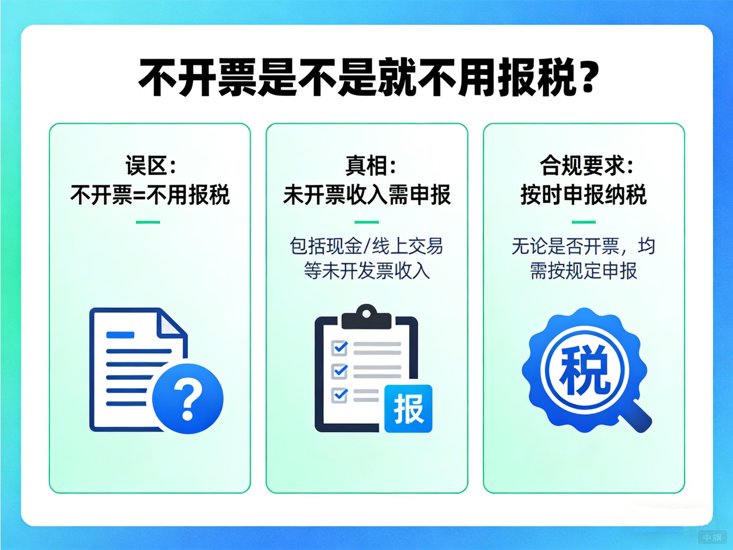 不开票，是不是就等于不用报税？