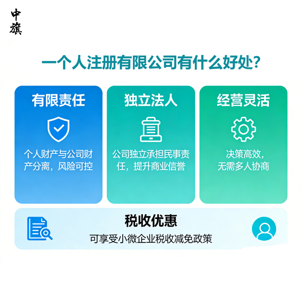 一个人注册有限公司有什么好处？