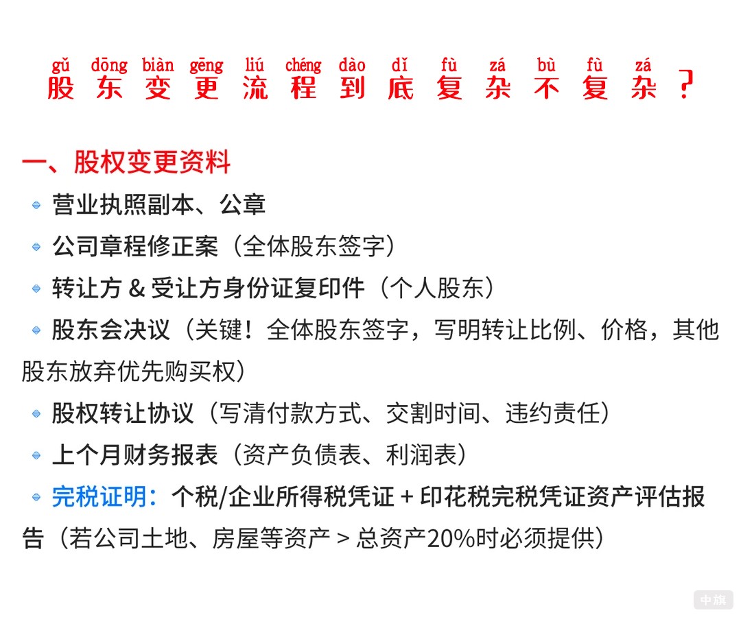 公司股权变更都需要哪些材料? 公司股权变更都需要哪些材料?