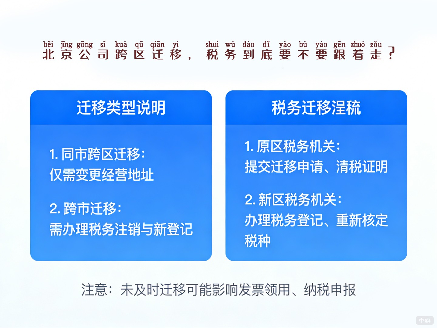 北京公司跨区迁移,税务到底要不要跟着走? 北京公司跨区迁移,税务到底要不要跟着走?